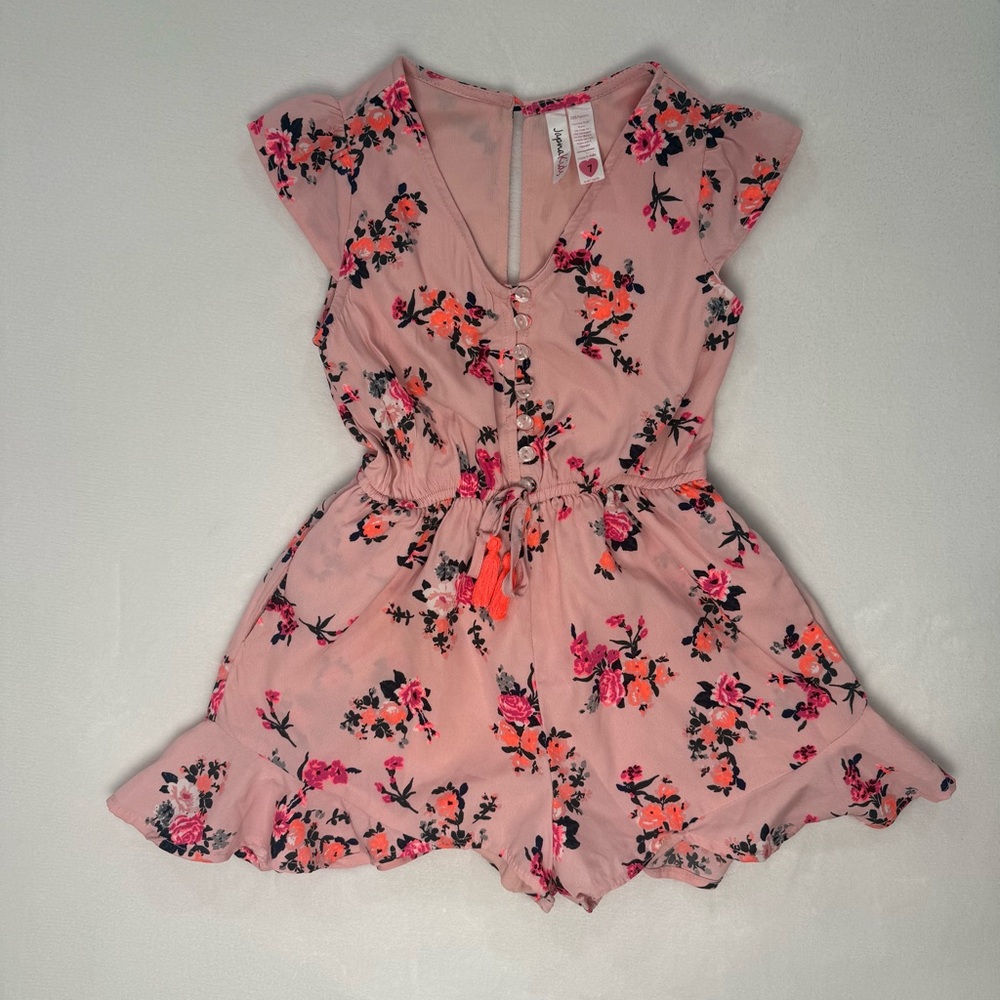 Floral Girls Romper in Pink